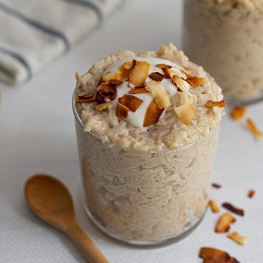 Budino di riso al cocco e alla vaniglia